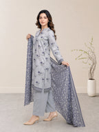 03-Piece Printed Lawn Suit With Cotton Shalwar | Ready To Wear