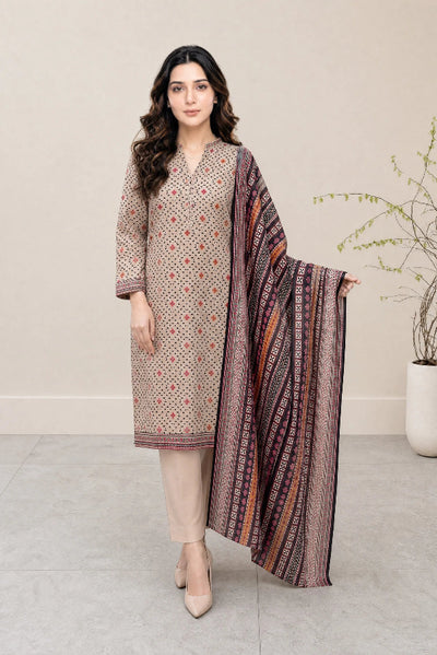 03-Piece Printed Lawn Suit With Cotton Shalwar | Ready To Wear