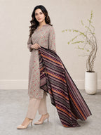 03-Piece Printed Lawn Suit With Cotton Shalwar | Ready To Wear