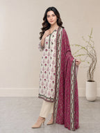 03-Piece Printed Lawn Suit With Cotton Shalwar | Ready To Wear
