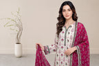 03-Piece Printed Lawn Suit With Cotton Shalwar | Ready To Wear
