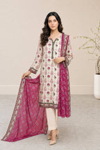 03-Piece Printed Lawn Suit With Cotton Shalwar | Ready To Wear