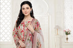 03-Piece Printed Lawn Suit With Cotton Trouser | Ready To Wear