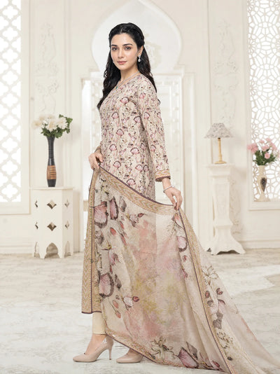 03-Piece Printed Lawn Suit With Cotton Trouser | Ready To Wear