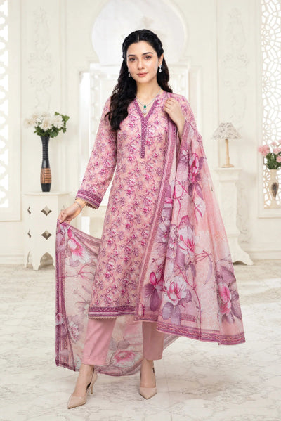 03-Piece Printed Lawn Suit With Cotton Trouser | Ready To Wear