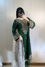 03-Piece Chiffon Suit With Embroidery