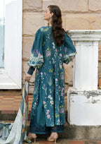 3 Pcs Embroidered Lawn Suit with Chiffon Dupatta | Ready To Wear