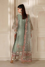 Sage Green & Dusty Rose Accent: Embroidered Chiffon Suit | Read To Wear