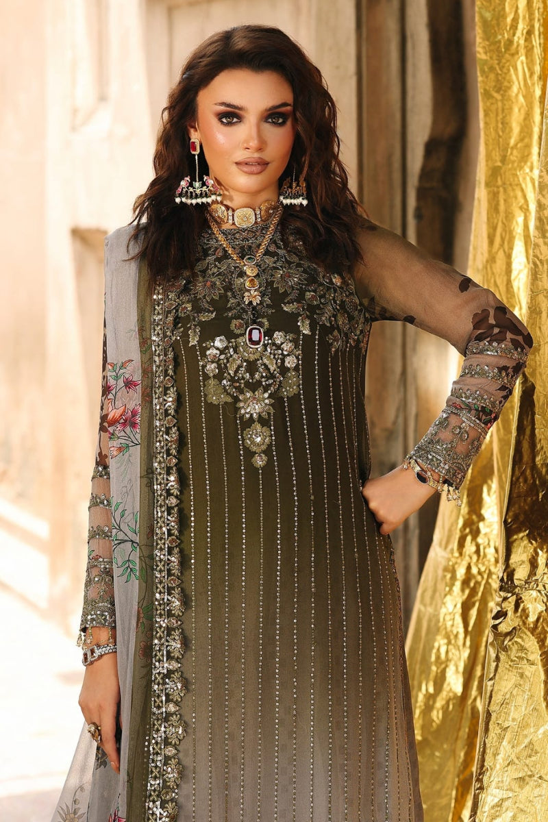 CHARIZMA Chiffon Collection: Tie & Dye Heavy Embroidered Luxury Suit | Ready To Wear