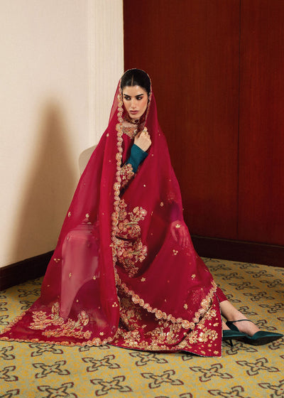 3 Pcs Embroidered Raw Silk Suit with Organza Dupatta | Ready To Wear