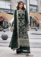 03 Piece Semi Pure  Embroidered Chiffon Suit - Ready To Wear