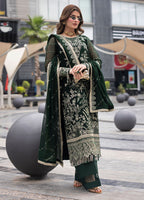03 Piece Semi Pure  Embroidered Chiffon Suit - Ready To Wear