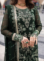 03 Piece Semi Pure  Embroidered Chiffon Suit - Ready To Wear