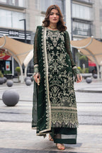 03 Piece Semi Pure  Embroidered Chiffon Suit - Ready To Wear
