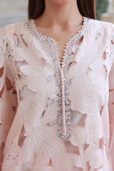 Powder Pink: Heavy Embroidered Lawn Suit | Ready To Wear