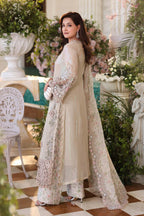 Champagne Beige: Embroidered Chiffon Suit With Silk Dupatta | Ready To Wear