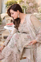 Champagne Beige: Embroidered Chiffon Suit With Silk Dupatta | Ready To Wear