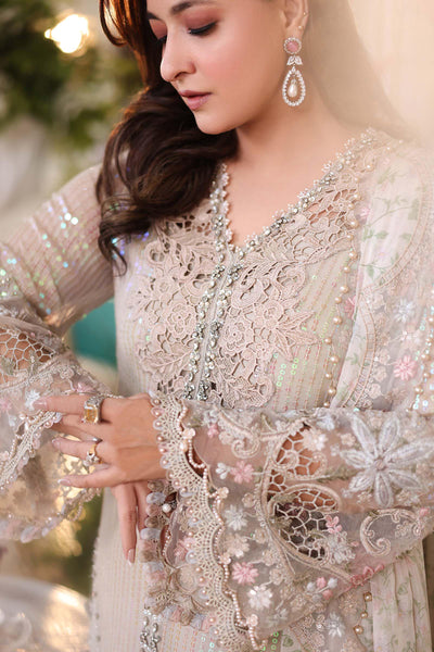 Champagne Beige: Embroidered Chiffon Suit With Silk Dupatta | Ready To Wear