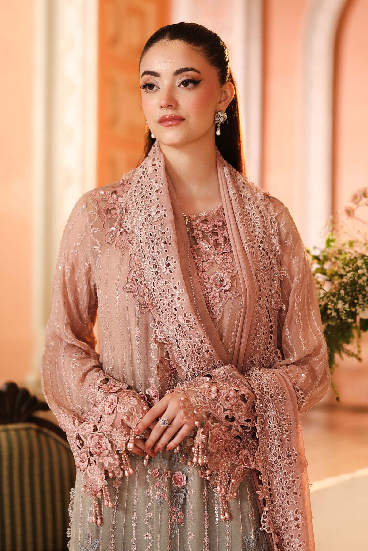 3 Piece Unstitched Embroidered Chiffon Suit | Ready To Wear