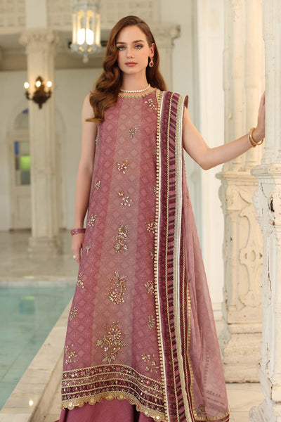 03-Piece Embroidered Khaddi Net Suit With Printed Silk Dupatta | Ready To Wear