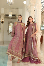 03-Piece Embroidered Khaddi Net Suit With Printed Silk Dupatta | Ready To Wear