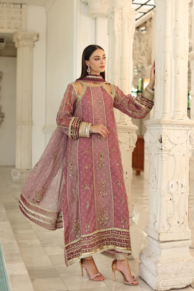 03-Piece Embroidered Khaddi Net Suit With Printed Silk Dupatta | Ready To Wear