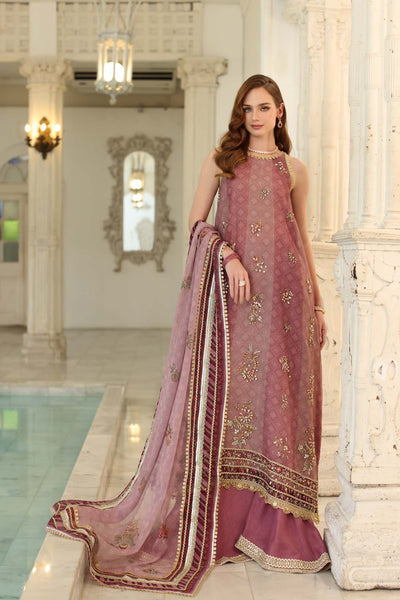 03-Piece Embroidered Khaddi Net Suit With Printed Silk Dupatta | Ready To Wear
