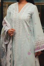 Soft Icy Pastel: Embroidered Cotton Suit | Ready To Wear