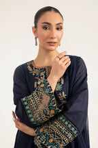 Navy Blue & Multi-Color: Embroidered Chiffon Suit | Ready To Wear