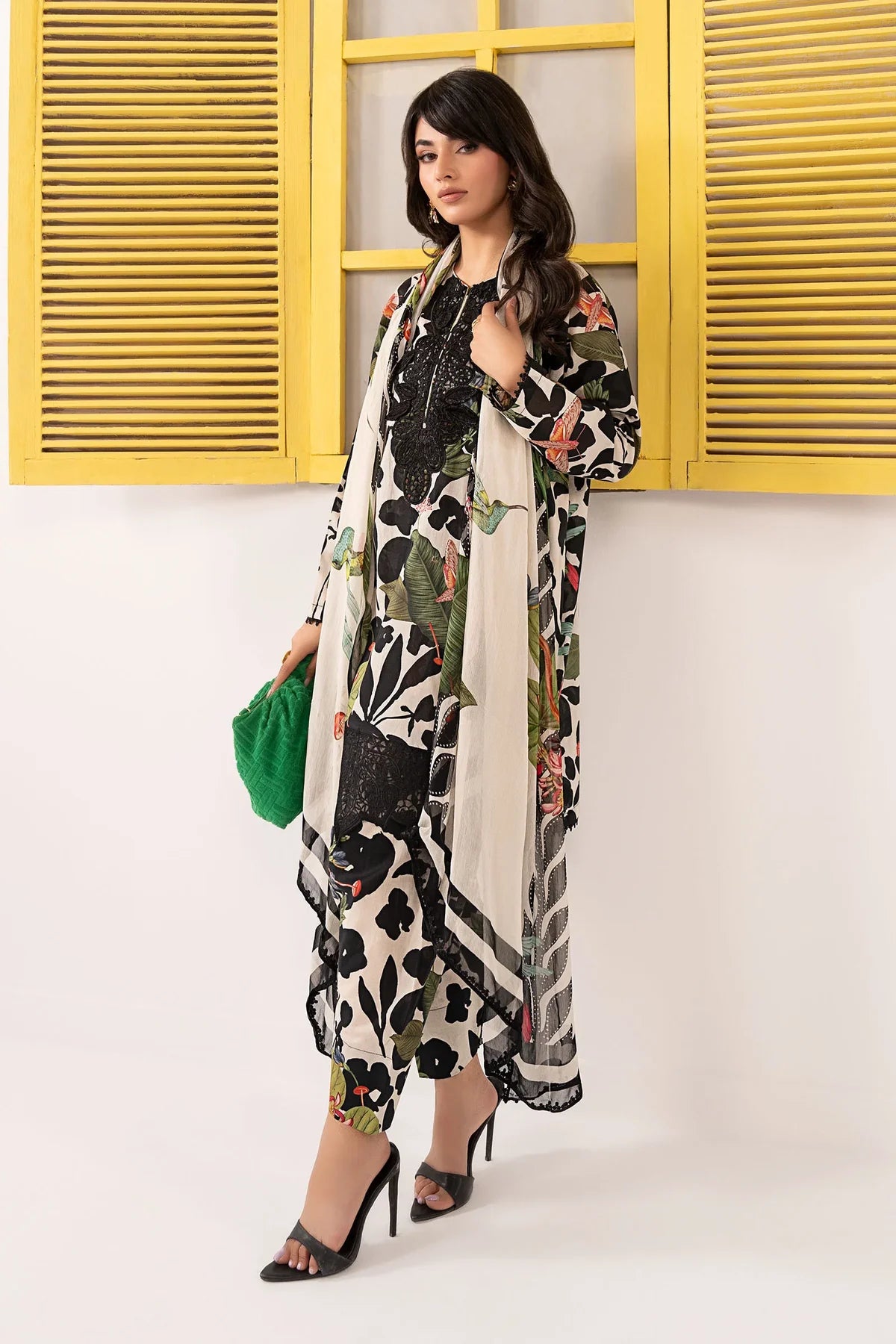 03-Piece Printed Lawn Suit With Embroidery | Ready To Wear