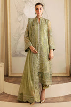 The Royal Olive: 03-Piece Embroidered Chiffon Suit | Ready To Wear