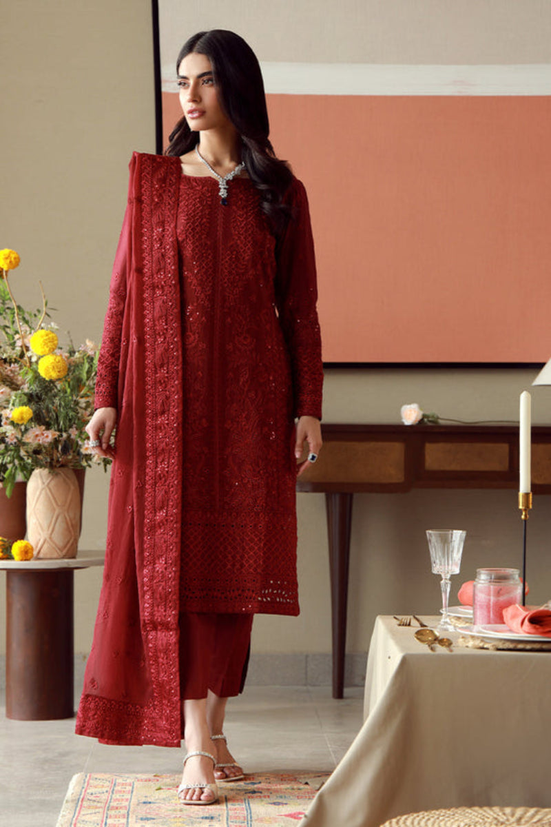 Embroidered Egyptian Lawn 3 Pcs Suit | Chiffon Dupatta | Ready To Wear