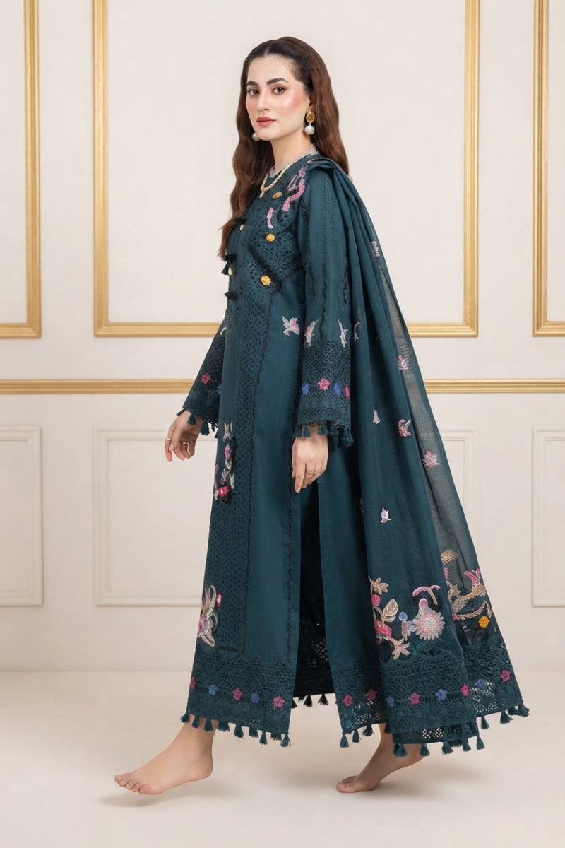 QALAMKAR (SELIN): Luxury Lawn Chicken Kari Collection | Ready To Wear