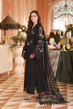 Black Embroidered chiffon Suit  | Ready To Wear
