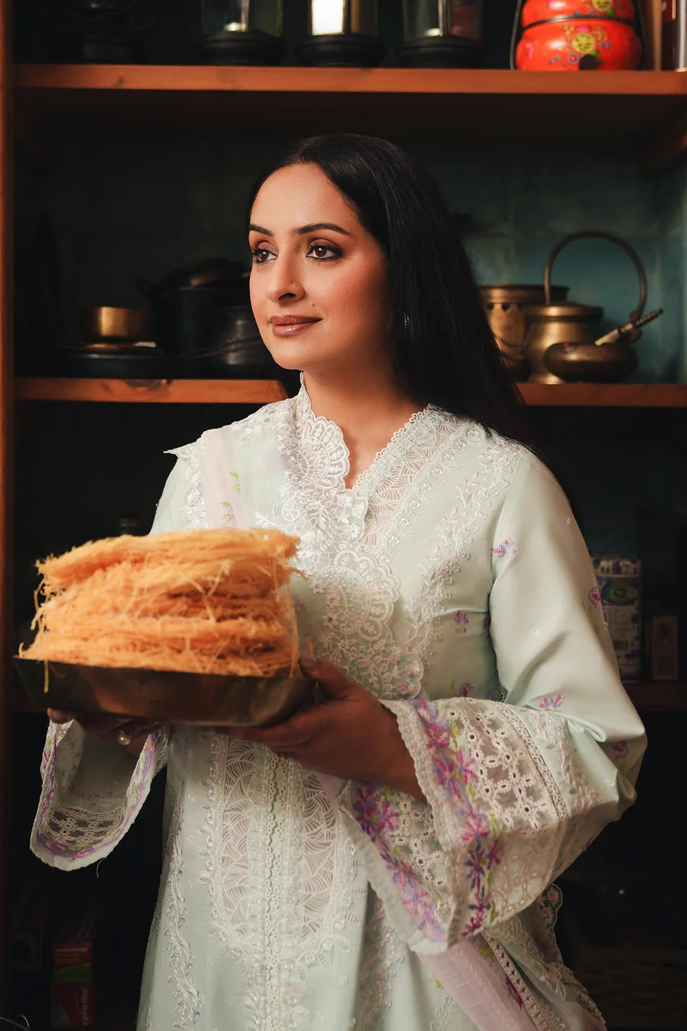Soft Icy Pastel: Embroidered Cotton Suit | Ready To Wear
