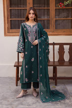 03 Piece Luxury Embroidered Raw Silk Suit - Ready To Wear