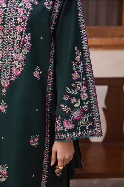 03 Piece Luxury Embroidered Raw Silk Suit - Ready To Wear