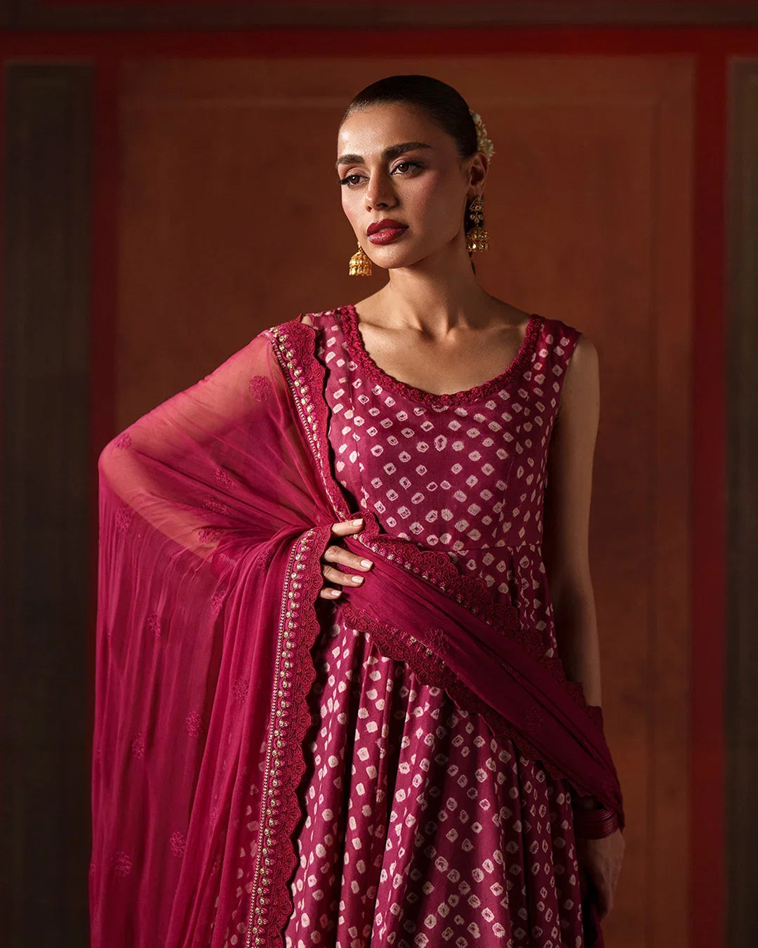 Royal Plum Berry: Printed Silk Flared Maxi