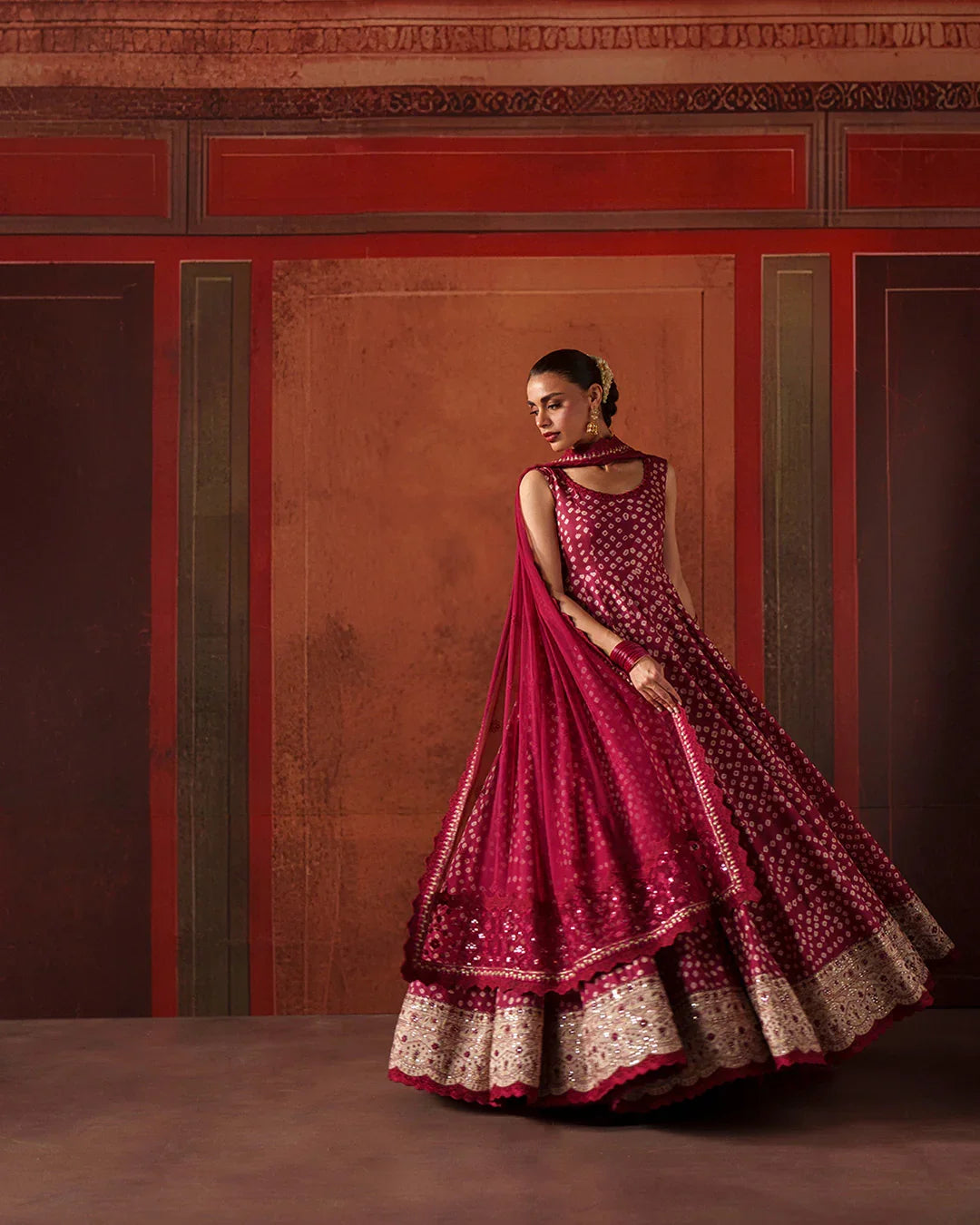 Royal Plum Berry: Printed Silk Flared Maxi