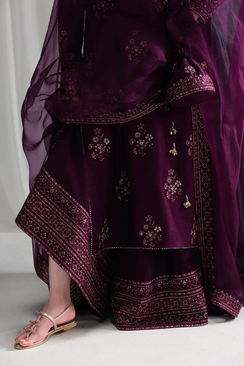 03 Piece Luxury Raw Silk Suit - Ready To Wear