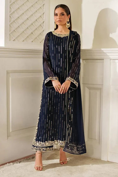03-Piece Luxury Embroidered Chiffon Suit - Ready To Work
