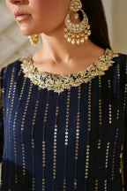 03-Piece Luxury Embroidered Chiffon Suit - Ready To Work
