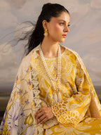 Mustard Yellow & White Accent: Printed Lawn Suit