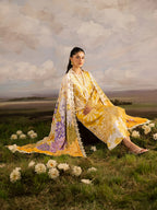 Mustard Yellow & White Accent: Printed Lawn Suit