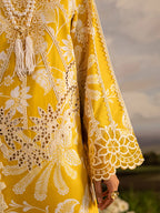 Mustard Yellow & White Accent: Printed Lawn Suit