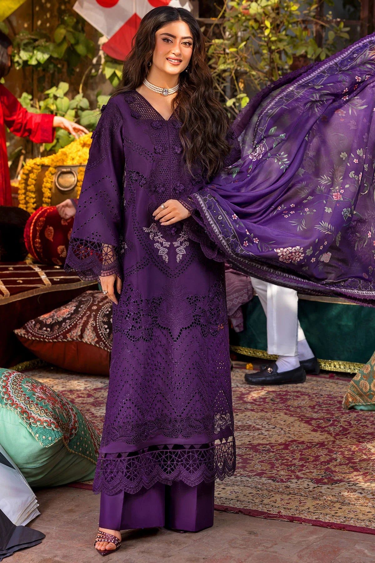 03 Piece Luxury Embroidered Lawn Suit - Ready To Wear