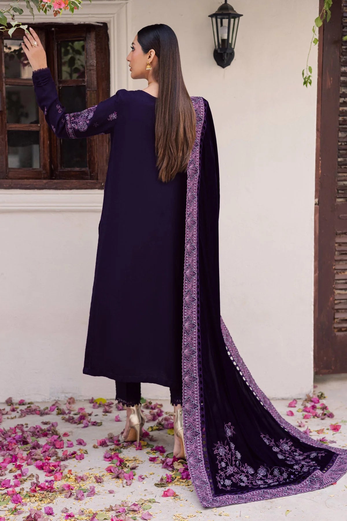 Deep Purple & Lilac: Velvet Embroidered Suit | Ready To Wear