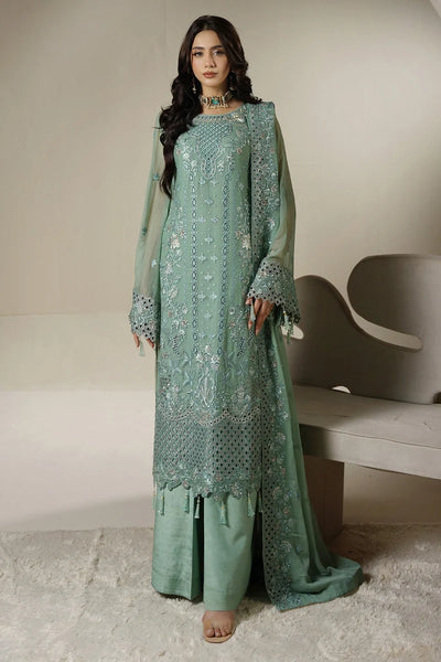 Seafoam Green: Embroidered Chiffon Suit | Ready To Wear