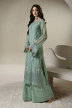Seafoam Green: Embroidered Chiffon Suit | Ready To Wear