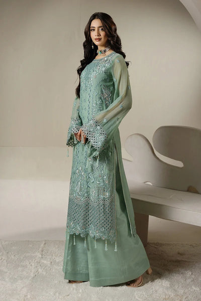 Seafoam Green: Embroidered Chiffon Suit | Ready To Wear